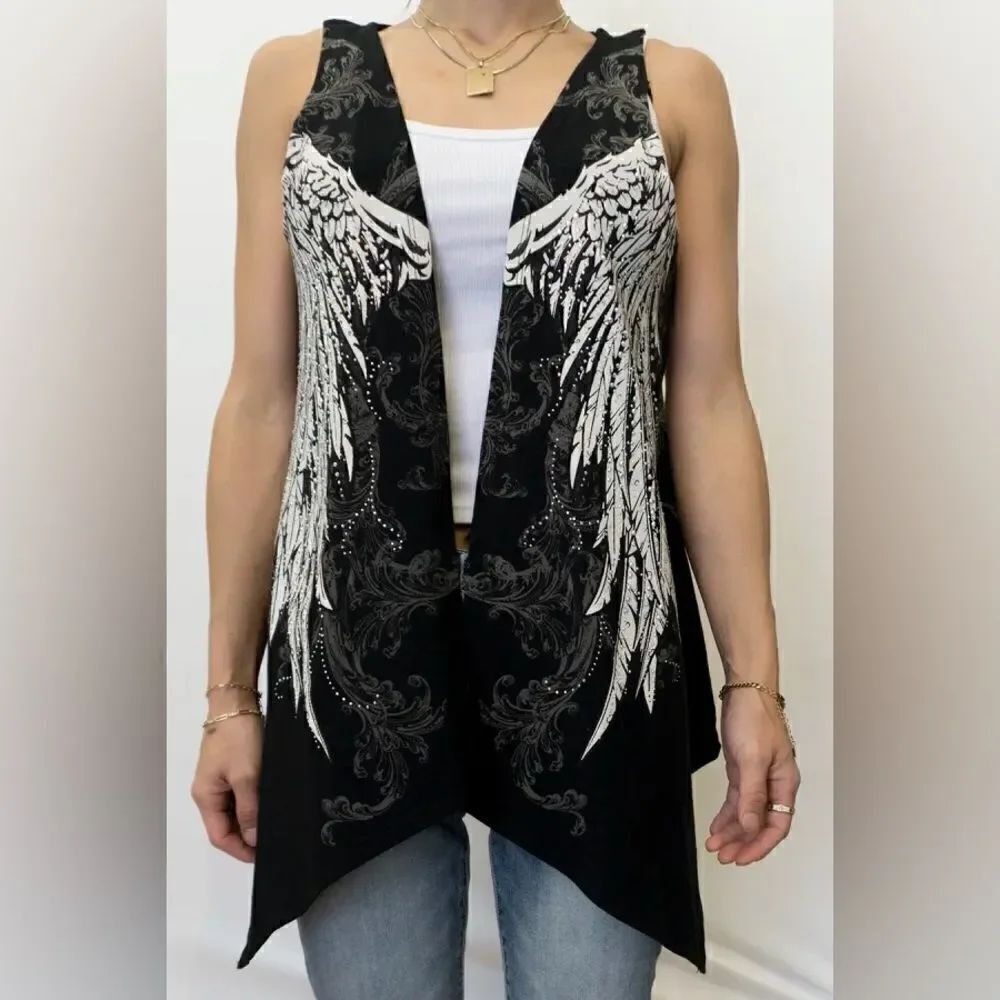 Platinum Plush Angel Wing Rhinestone Cardigan
